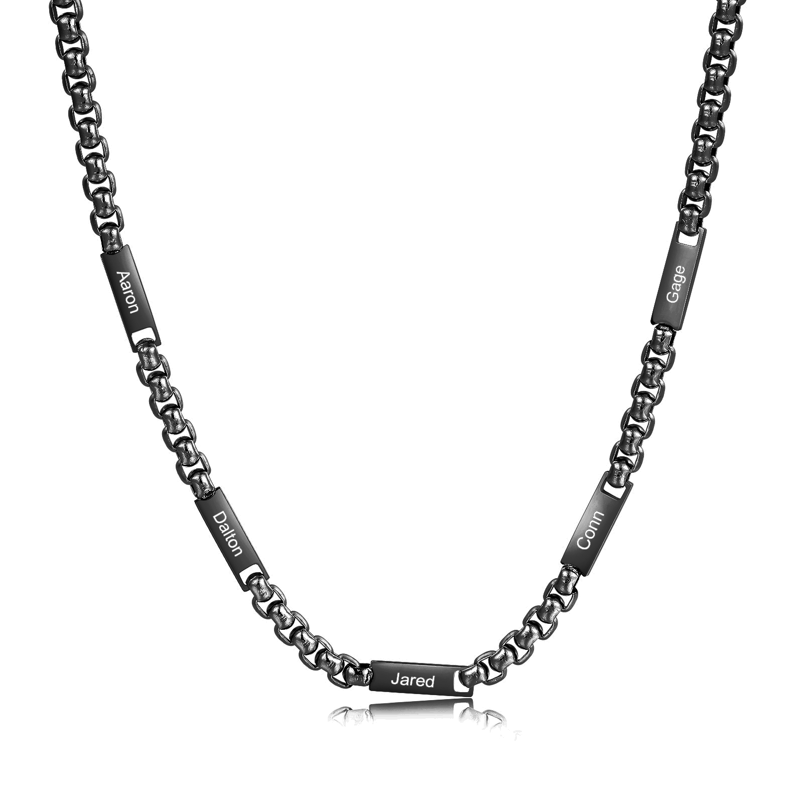 5 Names Personalised Father’s Day Necklace – Custom Engraved Chain for Dad | Jessemade