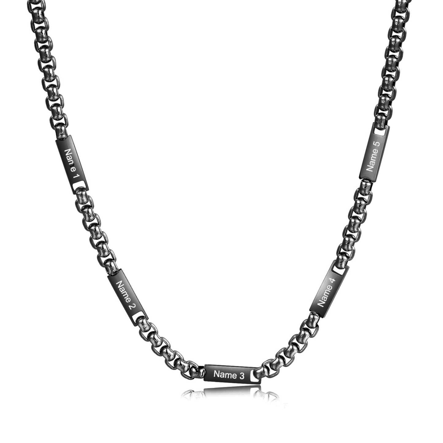 5 Names Personalised Father’s Day Necklace – Custom Engraved Chain for Dad | Jessemade