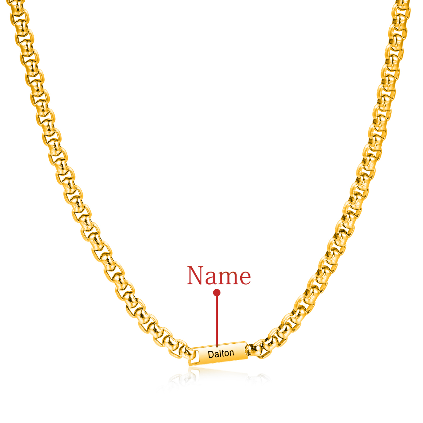 1 Name Personalised Father’s Day Necklace – Custom Engraved Chain for Dad | Jessemade