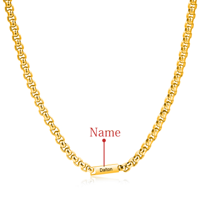1 Name Personalised Father’s Day Necklace – Custom Engraved Chain for Dad | Jessemade