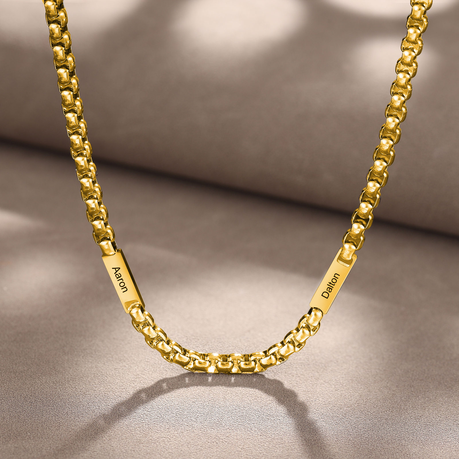 2 Names Personalised Father’s Day Necklace – Custom Engraved Chain for Dad | Jessemade