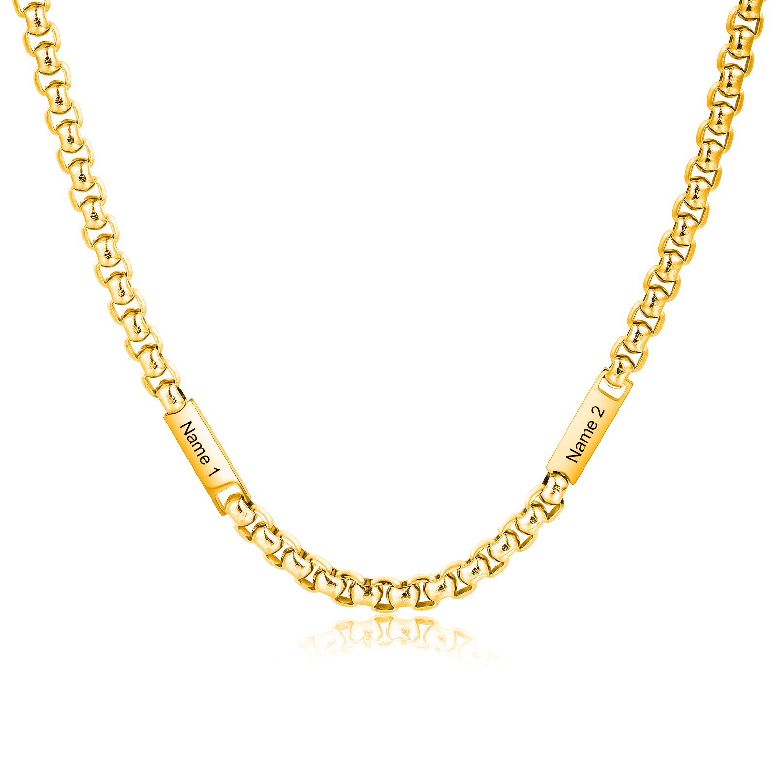 2 Names Personalised Father’s Day Necklace – Custom Engraved Chain for Dad | Jessemade