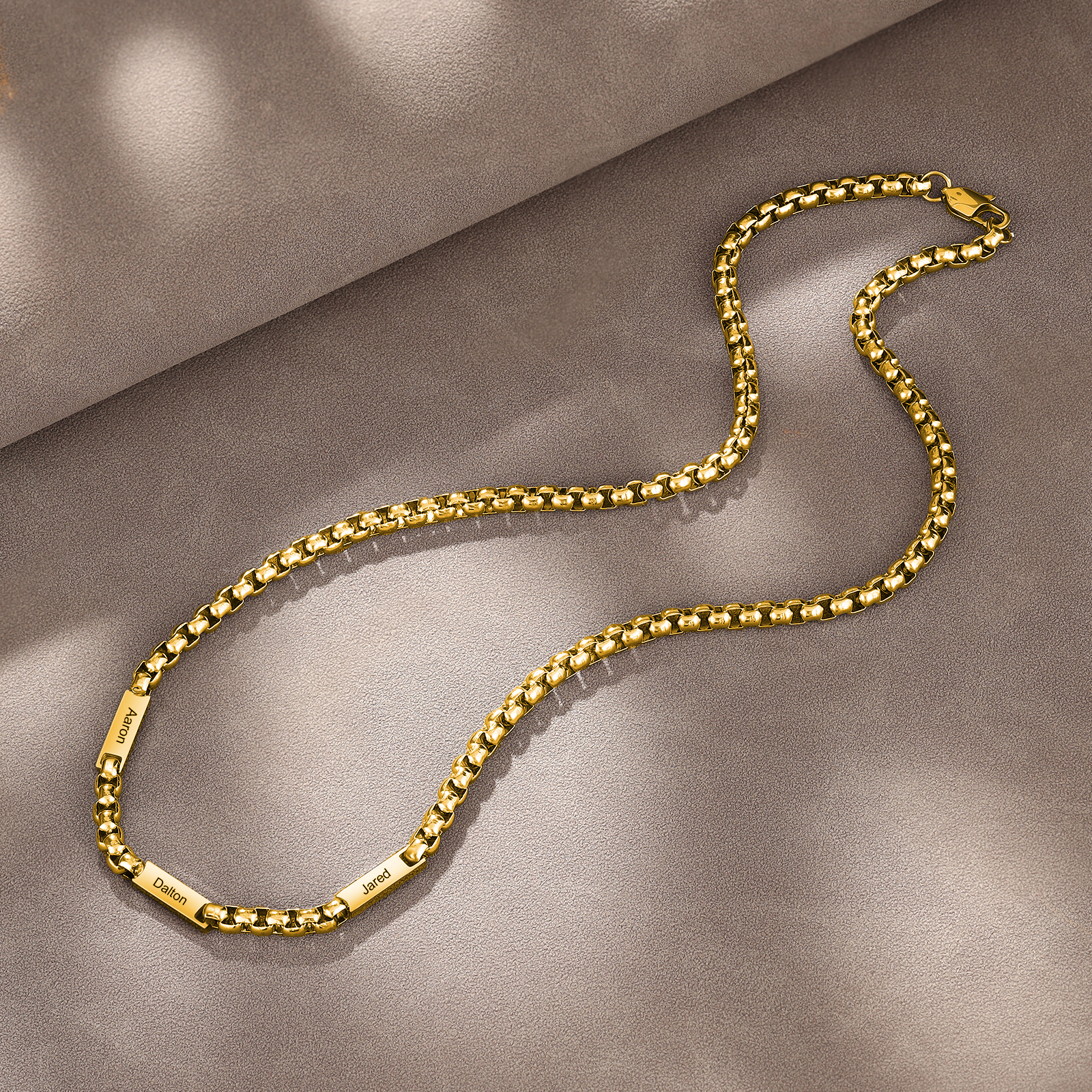 3 Names Personalised Father’s Day Necklace – Custom Engraved Chain for Dad | Jessemade