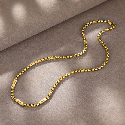 3 Names Personalised Father’s Day Necklace – Custom Engraved Chain for Dad | Jessemade