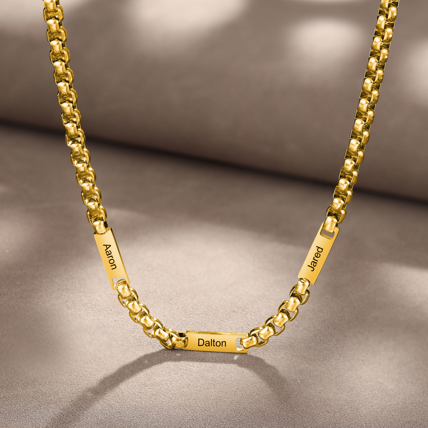 3 Names Personalised Father’s Day Necklace – Custom Engraved Chain for Dad | Jessemade