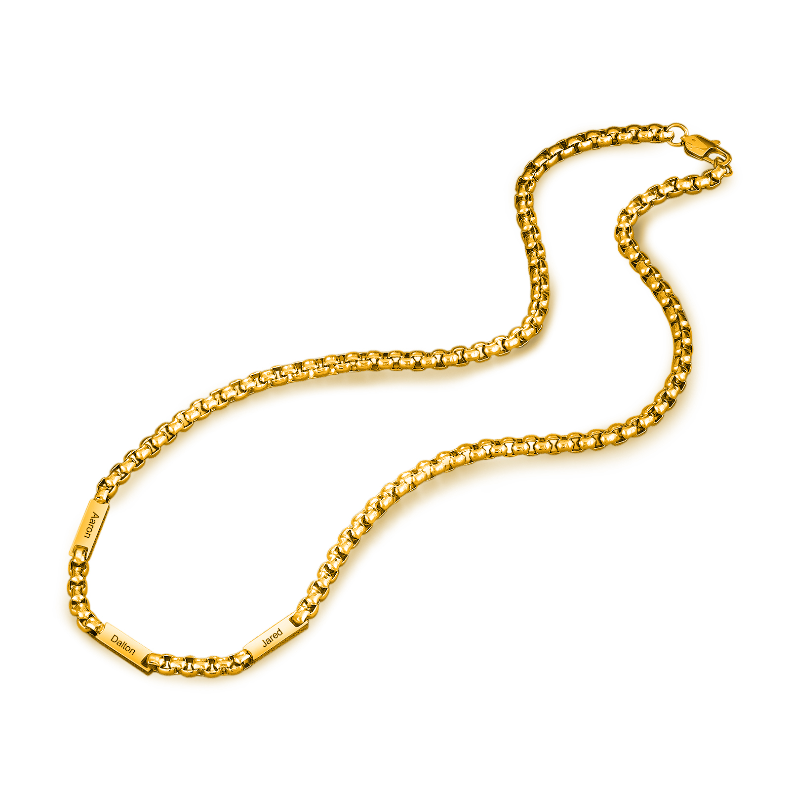 3 Names Personalised Father’s Day Necklace – Custom Engraved Chain for Dad | Jessemade