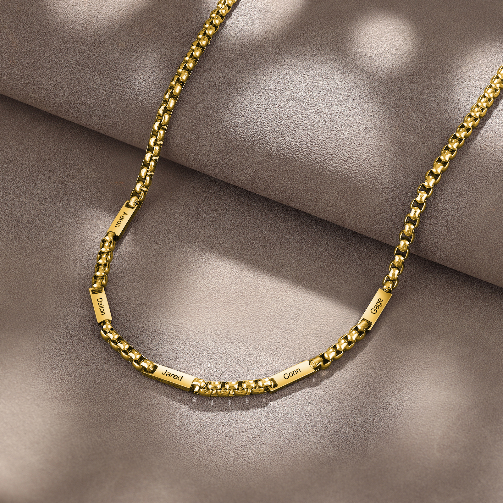 5 Names Personalised Father’s Day Necklace – Custom Engraved Chain for Dad | Jessemade