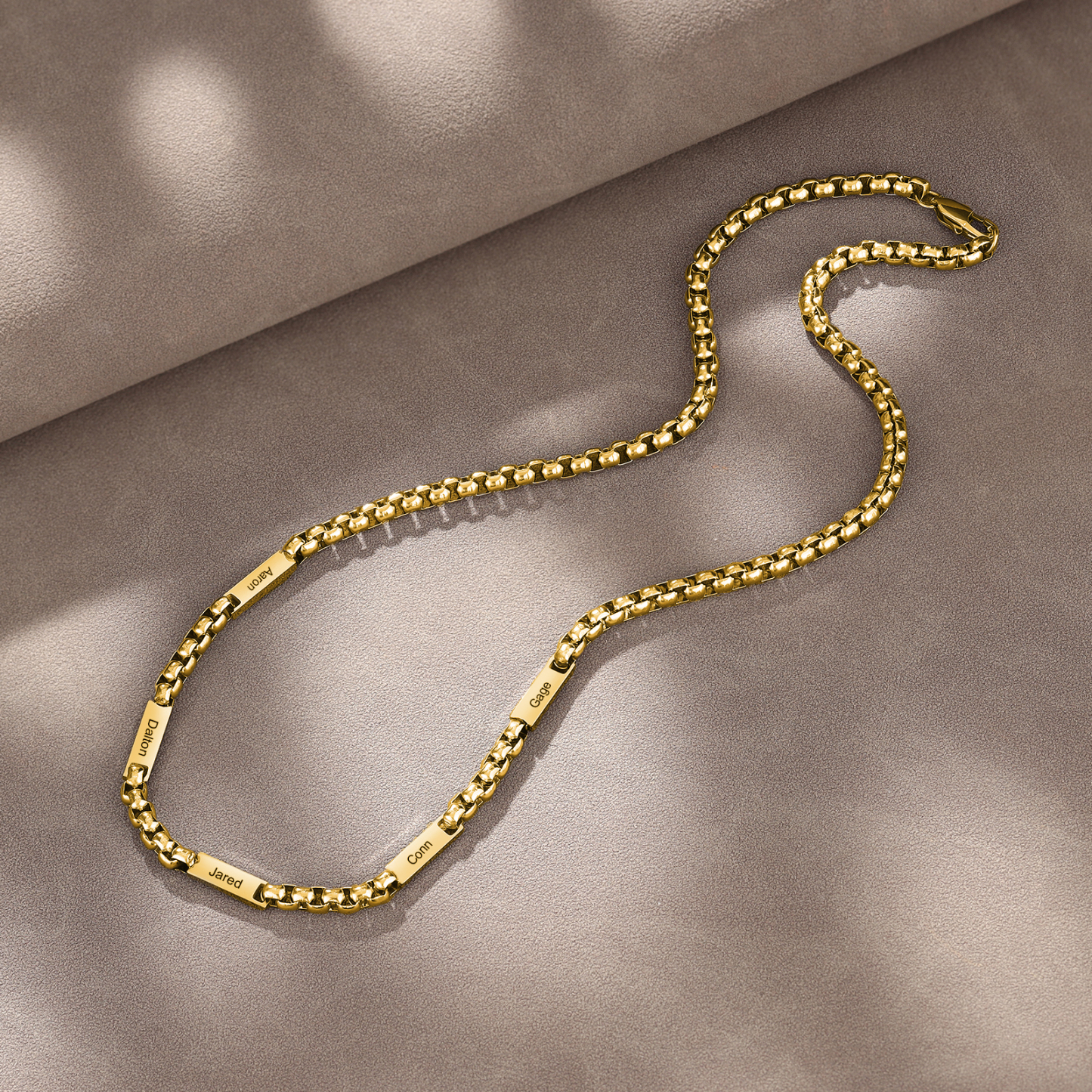 5 Names Personalised Father’s Day Necklace – Custom Engraved Chain for Dad | Jessemade