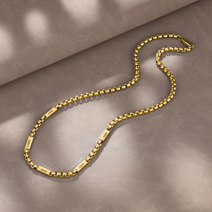 5 Names Personalised Father’s Day Necklace – Custom Engraved Chain for Dad | Jessemade