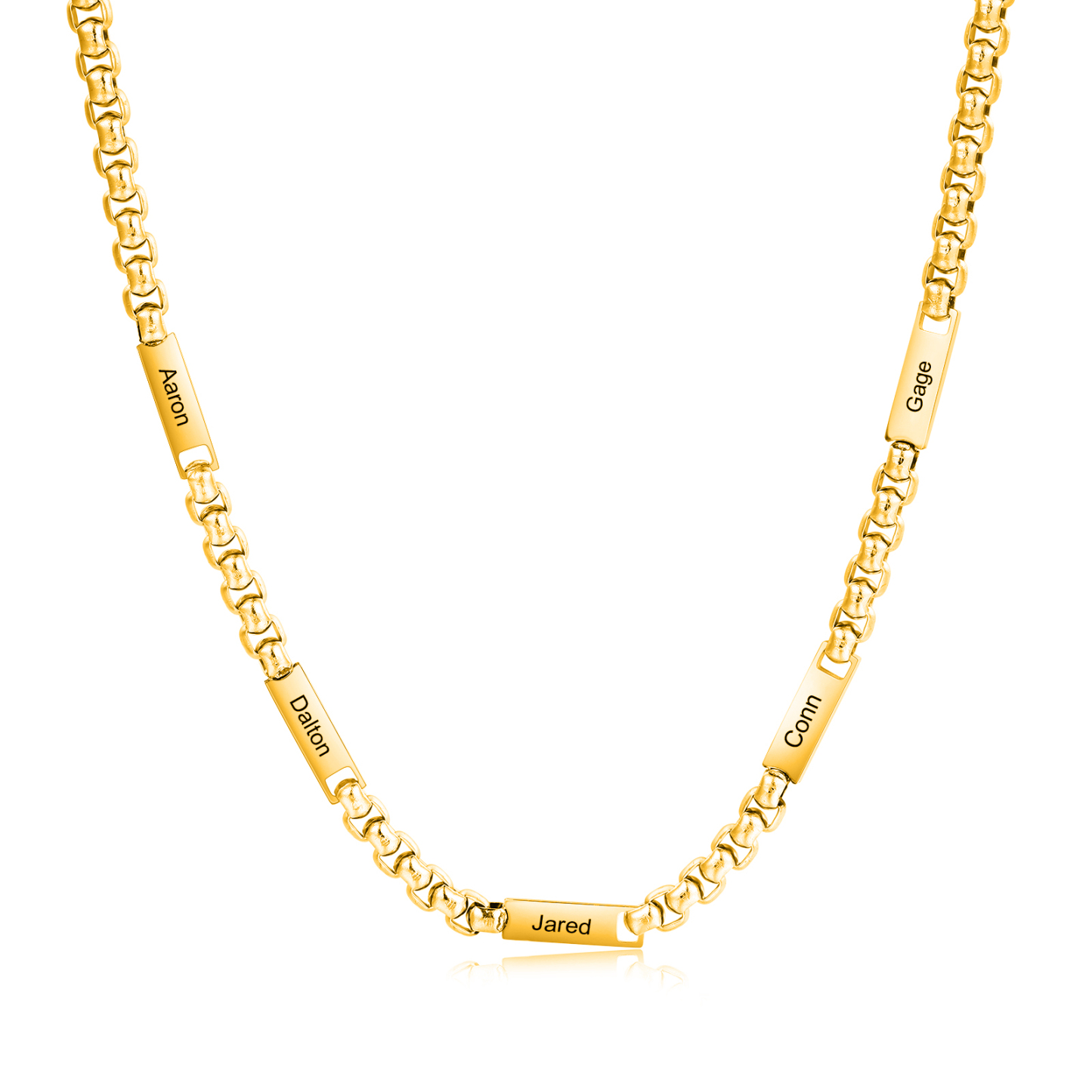 5 Names Personalised Father’s Day Necklace – Custom Engraved Chain for Dad | Jessemade