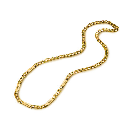 5 Names Personalised Father’s Day Necklace – Custom Engraved Chain for Dad | Jessemade