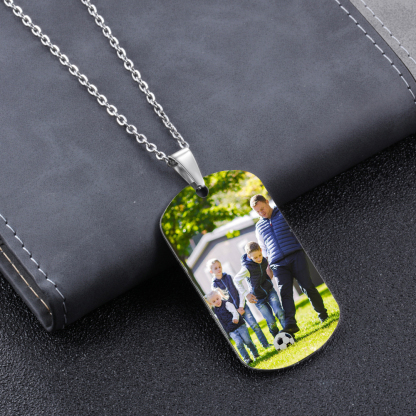 Personalised Football Dad Photo Necklace – Custom Fist Bump Pendant with 3 Kids' Names | Jessemade