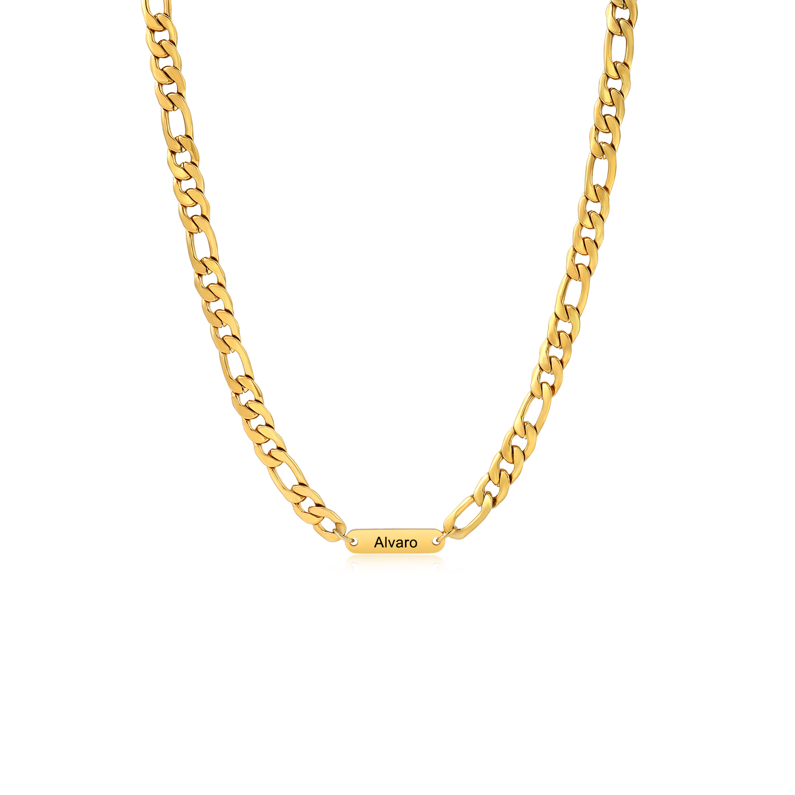 Mens Personalised Necklace Custom 1 to 3 Names Adjustable Stainless Steel Valentine’s Day Gift for Him