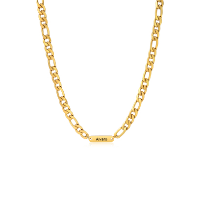 Mens Personalised Necklace Custom 1 to 3 Names Adjustable Stainless Steel Valentine’s Day Gift for Him