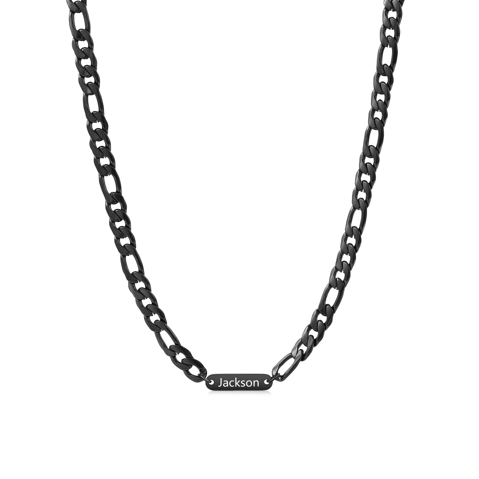 Mens Personalised Necklace Custom 1 to 3 Names Adjustable Stainless Steel Valentine’s Day Gift for Him