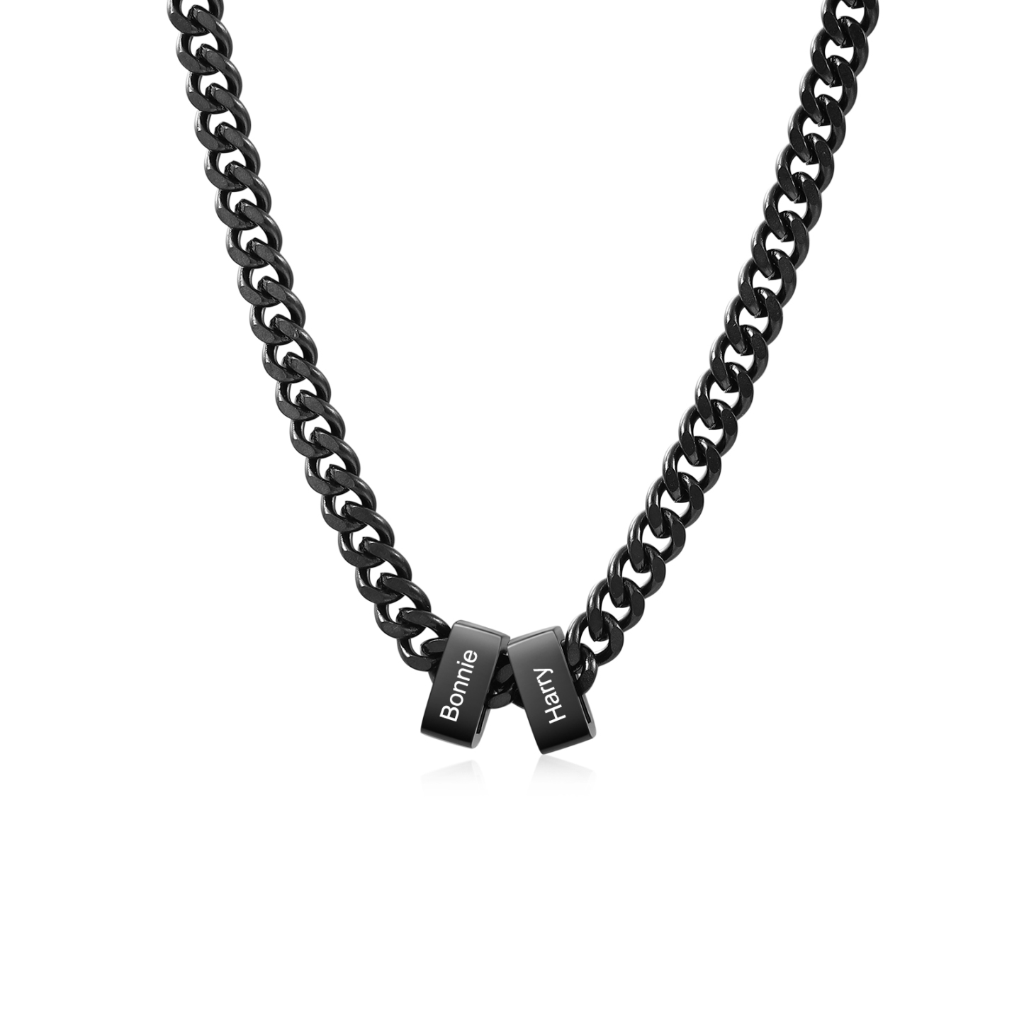 Personalised Cuban Link Chain Necklace for Men with 1 to 6 Names