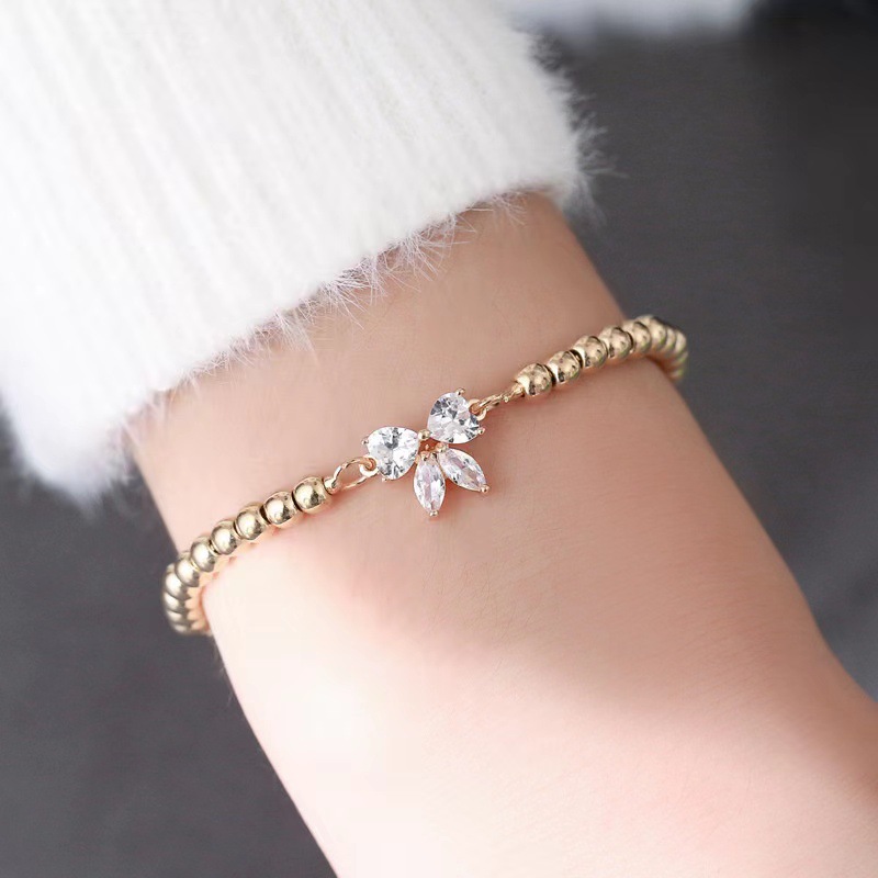Adjustable Butterfly Charm Bracelet Beaded Bracelet Elegant Gift