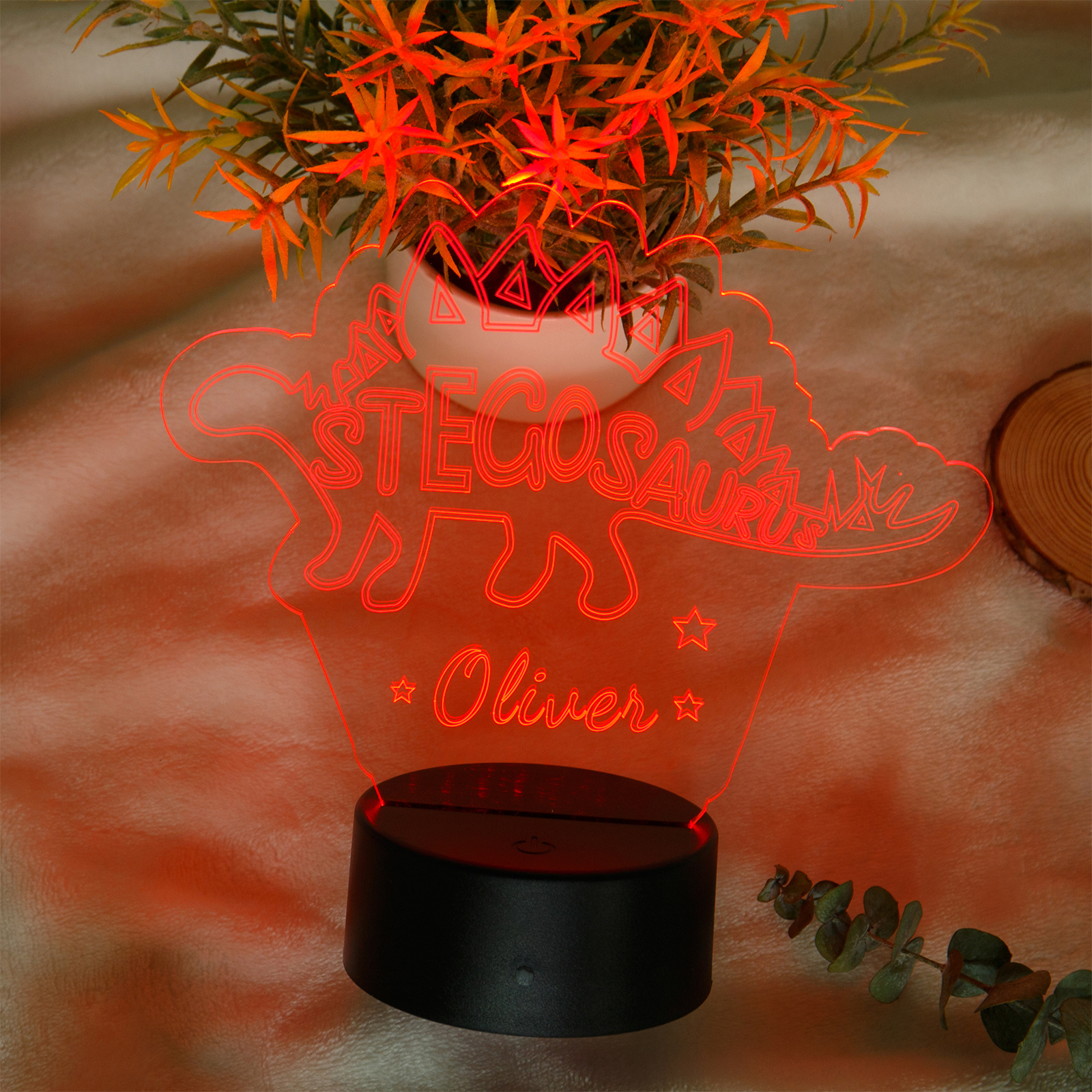 7 colour LED Lamp Dinosaur custom Name Engraved Night Light for Kids Gift