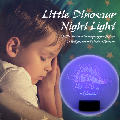 7 colour LED Lamp Dinosaur custom Name Engraved Night Light for Kids Gift-Jessemade AU