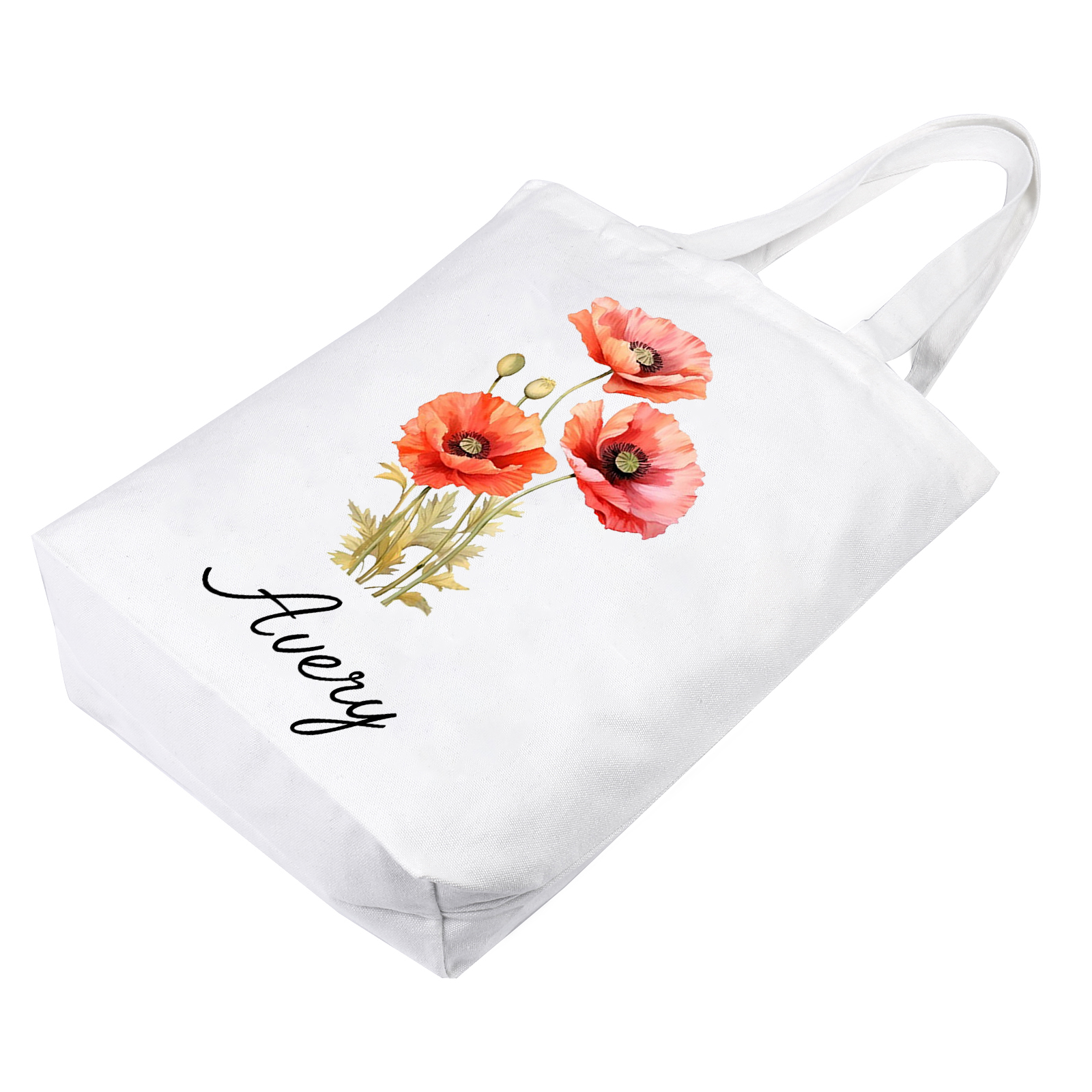 Personalised Tote Bag Custom Birth Flower & Name Handbag Gifts for Women Girls | Jessemade-Jessemade AU
