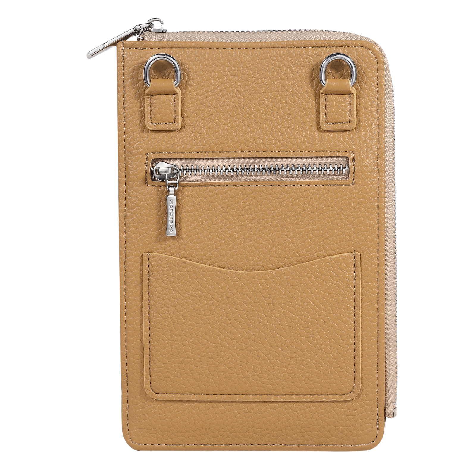 Personalised Leather Crossbody Phone Bag with Name and Birth Flower Zippered Designer Wallet Stylish Gift for Her