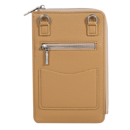 Personalised Leather Crossbody Phone Bag with Name and Birth Flower Zippered Designer Wallet Stylish Gift for Her