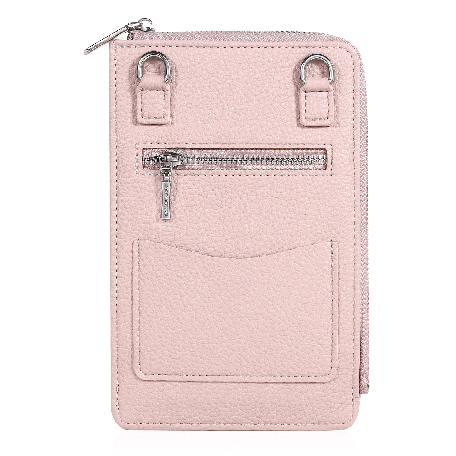 Personalised Leather Crossbody Phone Bag with Name and Birth Flower Zippered Designer Wallet Stylish Gift for Her