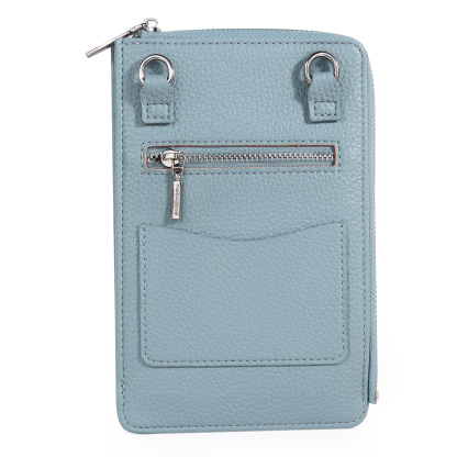 Personalised Leather Crossbody Phone Bag with Name and Birth Flower Zippered Designer Wallet Stylish Gift for Her