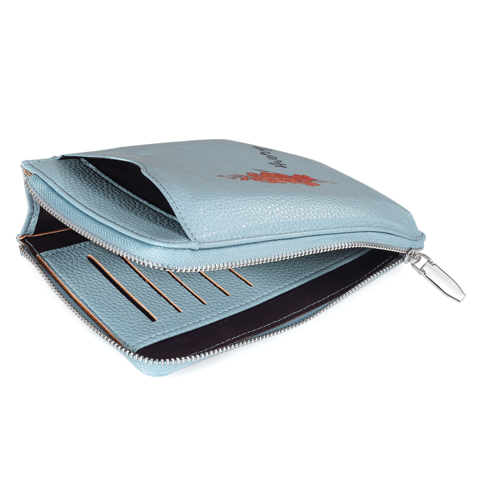 Personalised Leather Crossbody Phone Bag with Name and Birth Flower Zippered Designer Wallet Stylish Gift for Her