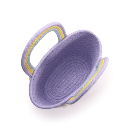 Personalised Name Handbag Cute Pink Pastel Rainbow Basket Rope Bag Kids Rainbow Purses Gift for Kids