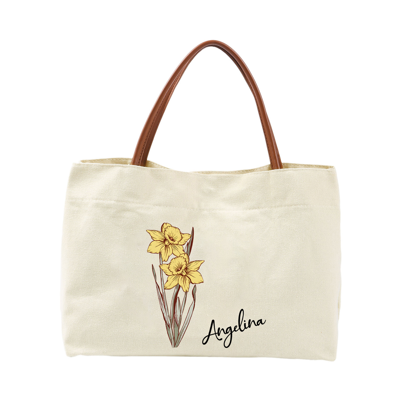 Personalised Tote Bag Custom Name & Birth Flower Stylish Gift for Her | Jessemade