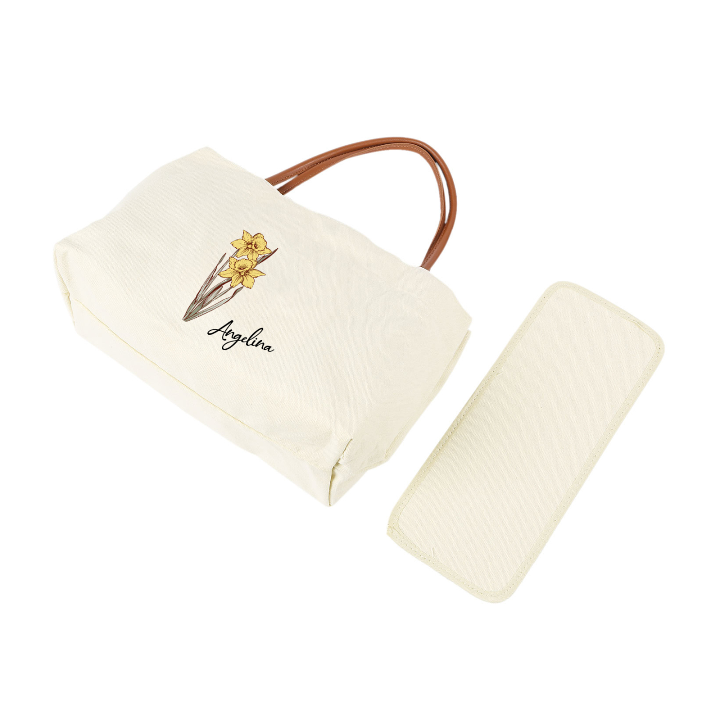 Personalised Tote Bag Custom Name & Birth Flower Stylish Gift for Her | Jessemade