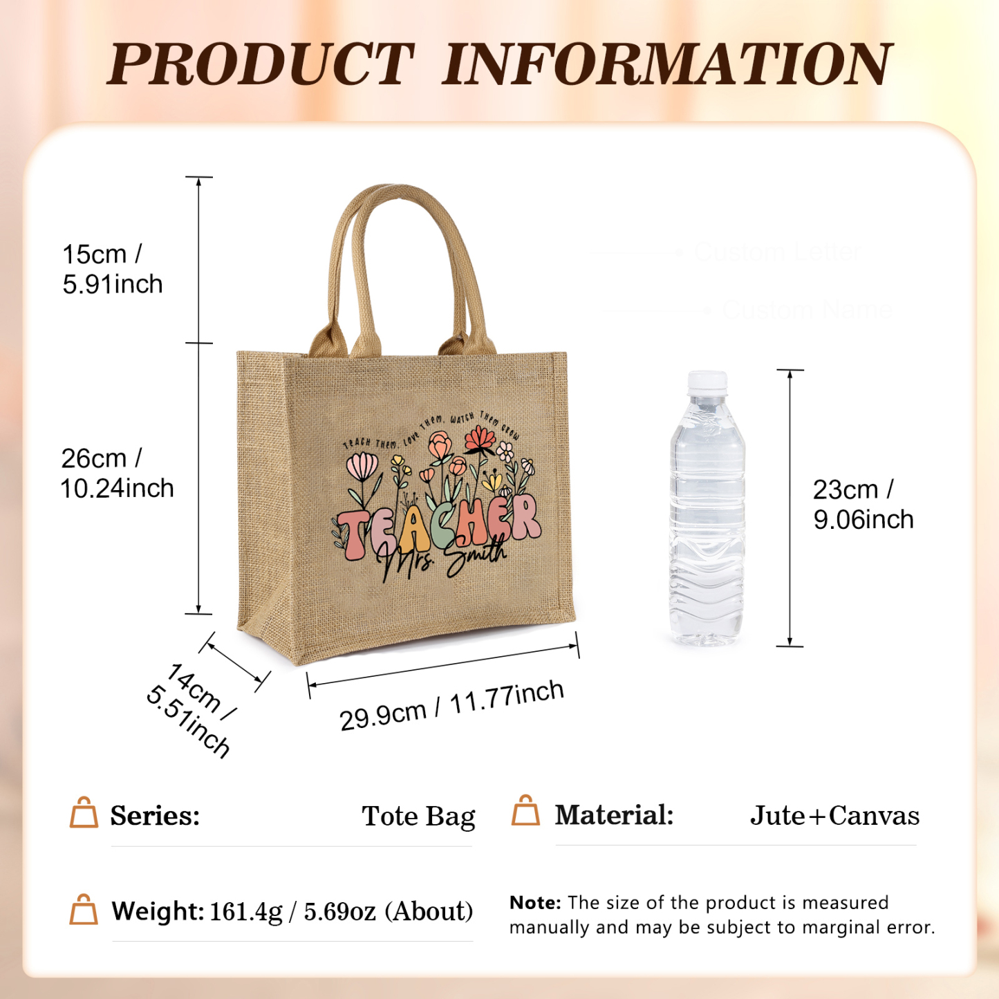 Personalised Graduation Canvas Tote Bag – Custom Name Gift for Graduation | Jessemade