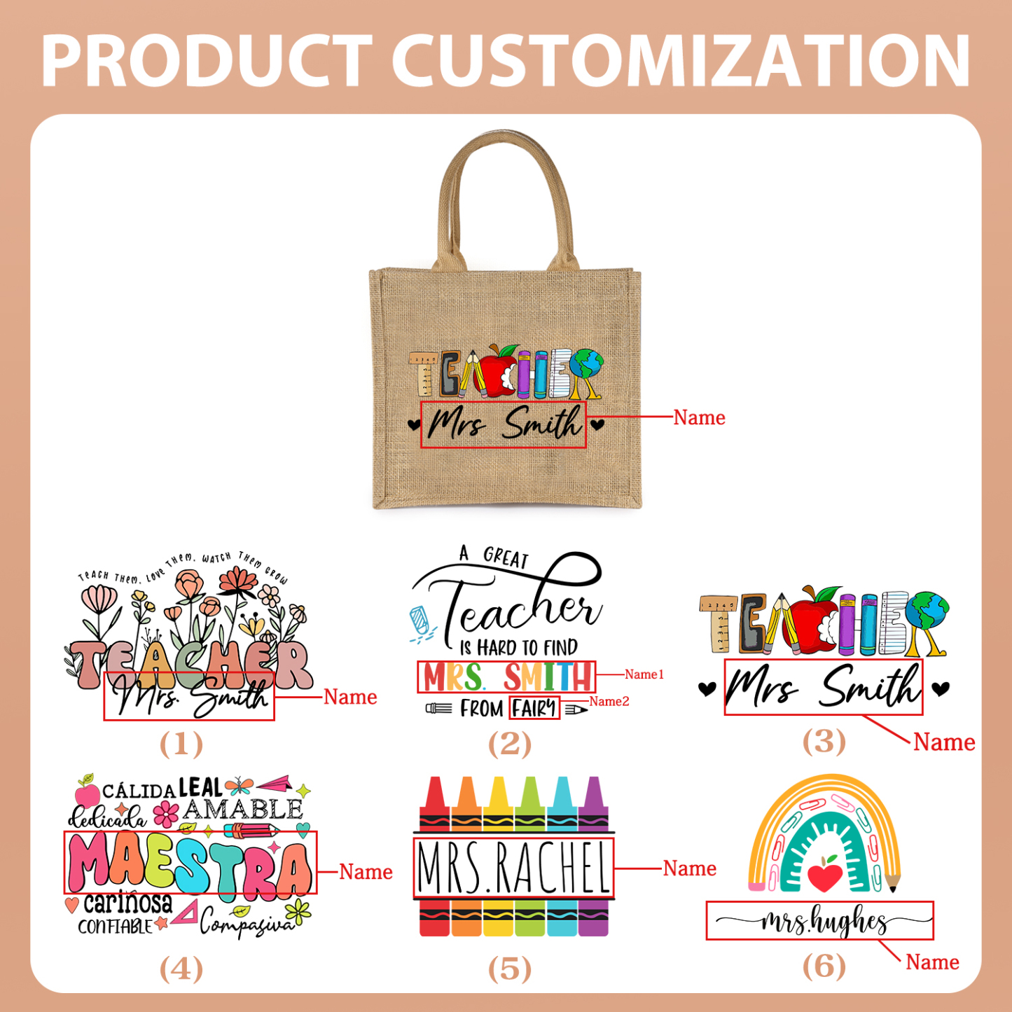 Personalised Graduation Canvas Tote Bag – Custom Name Gift for Graduation | Jessemade