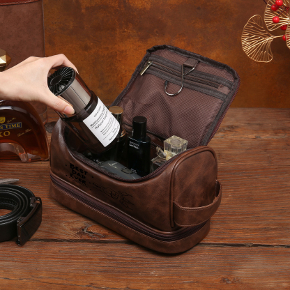 Personalised Toiletry Bag for Dad with 4 Names - Custom Bag for Him | Jessemade