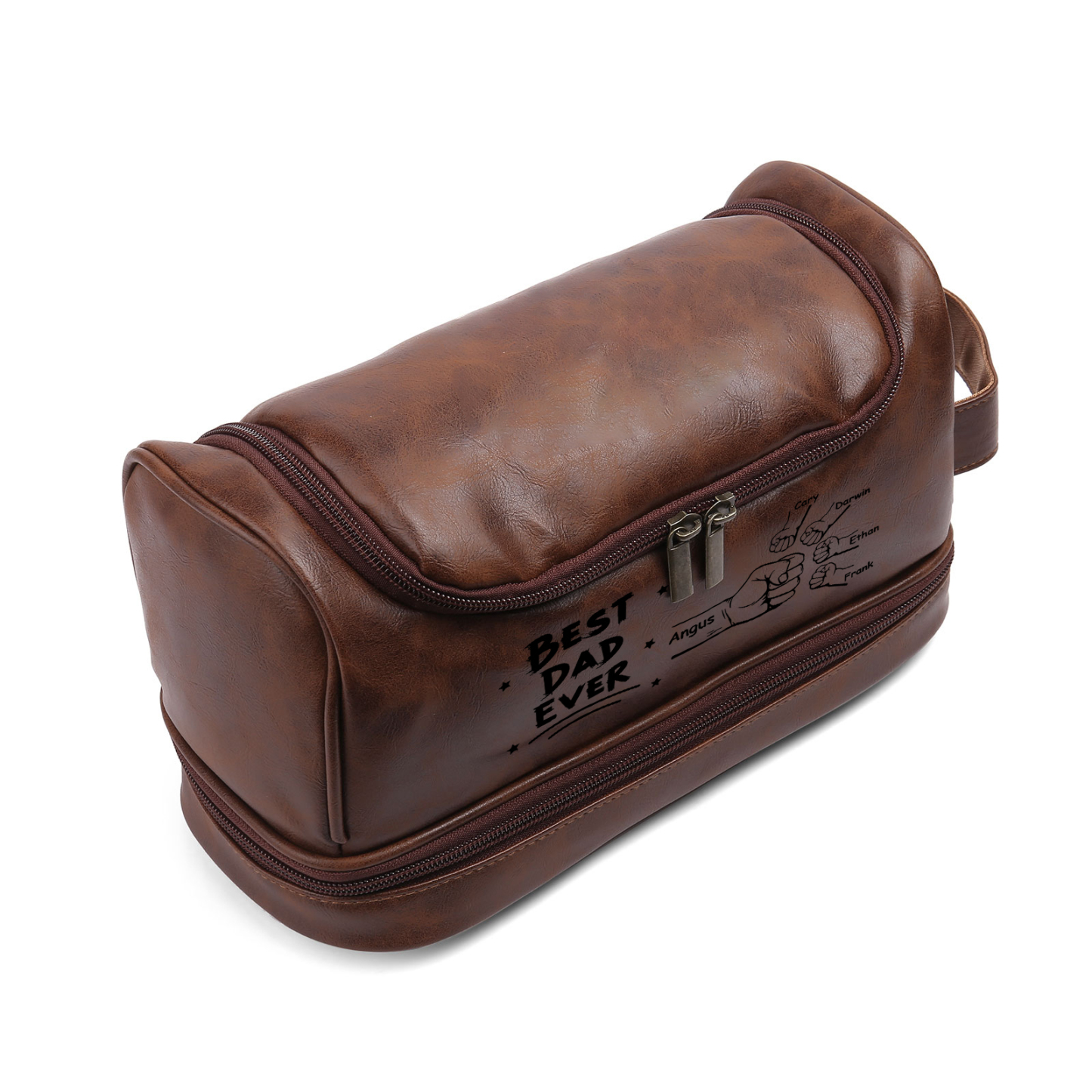 Personalised Toiletry Bag for Dad with 5 Names - Custom Bag for Him | Jessemade