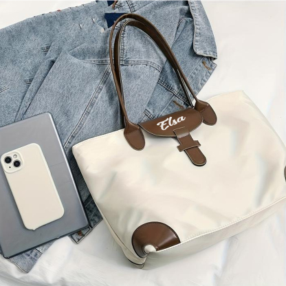 Personalised Nylon Shoulder Bag with Custom Name – Gift for Women | Jessemade