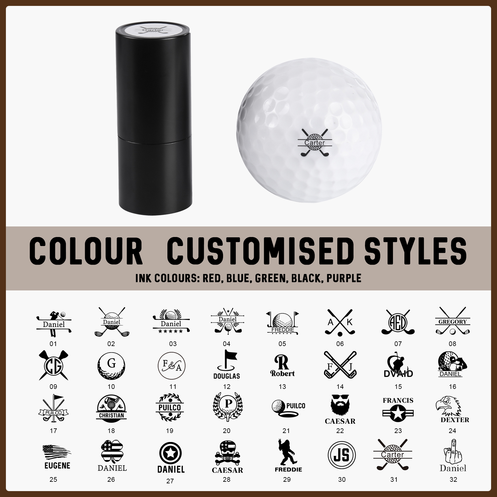 Personalised Golf Stamps Custom Golf Ball Marker Perfect Golf Accessories Gift for Him