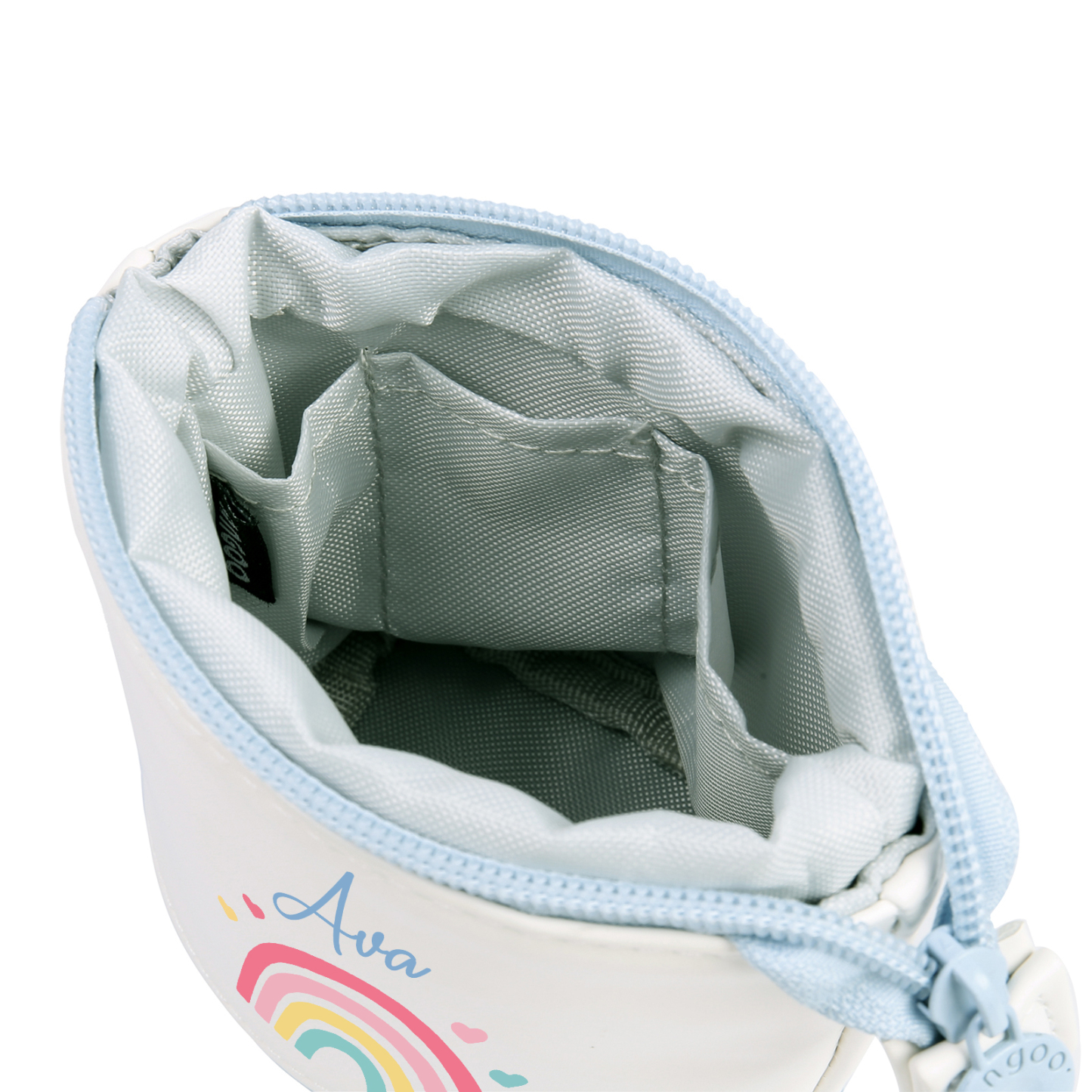 Personalised Pencil Case Custom Name Rainbow Pen Pouch Canvas PU Leather Back To School Gift for Kids-Jessemade AU