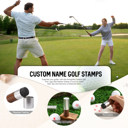Personalised Walnut & Wooden Golf Pattern Seal, A Special Gift For Him/Yourself | Jessemade