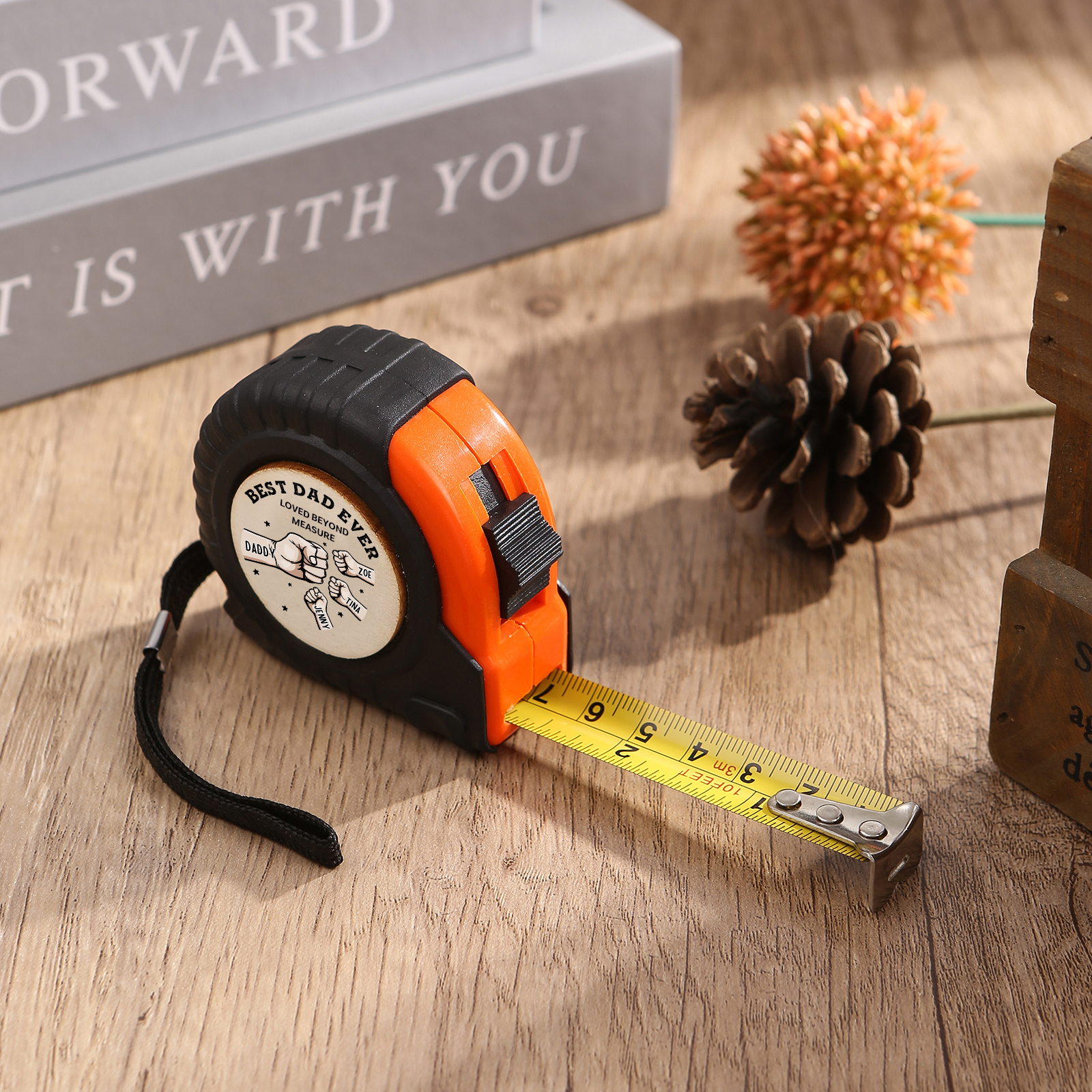 4 Names Personalised Tape Measure – Custom Father's Day Gift for Dad | Jessemade