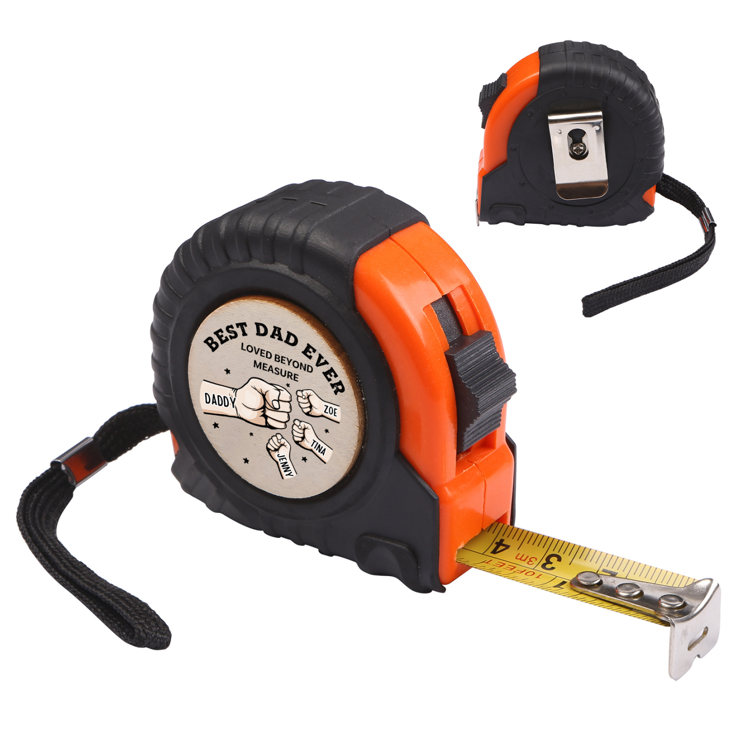 4 Names Personalised Tape Measure – Custom Father's Day Gift for Dad | Jessemade