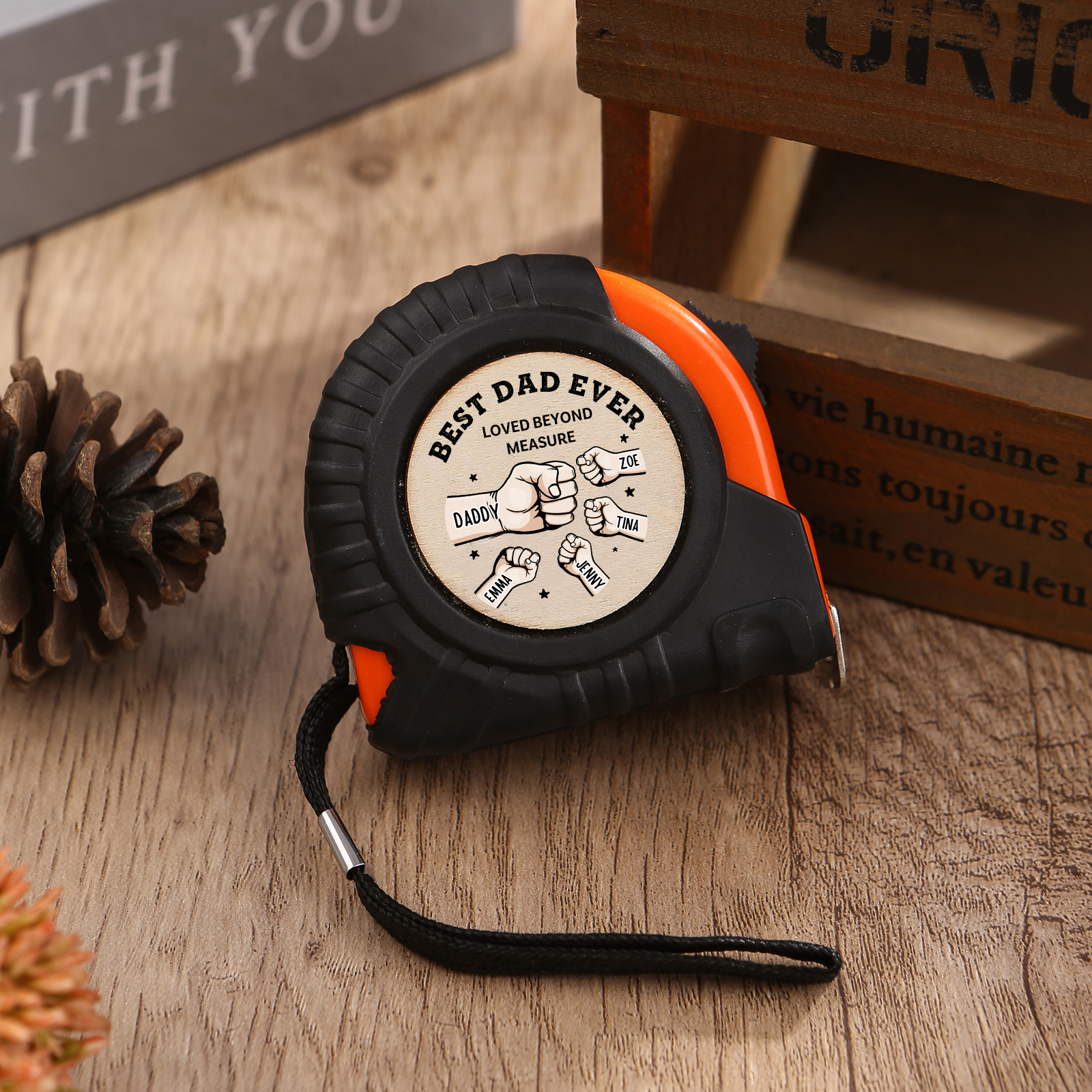 5 Names Personalised Tape Measure – Custom Father's Day Gift for Dad | Jessemade