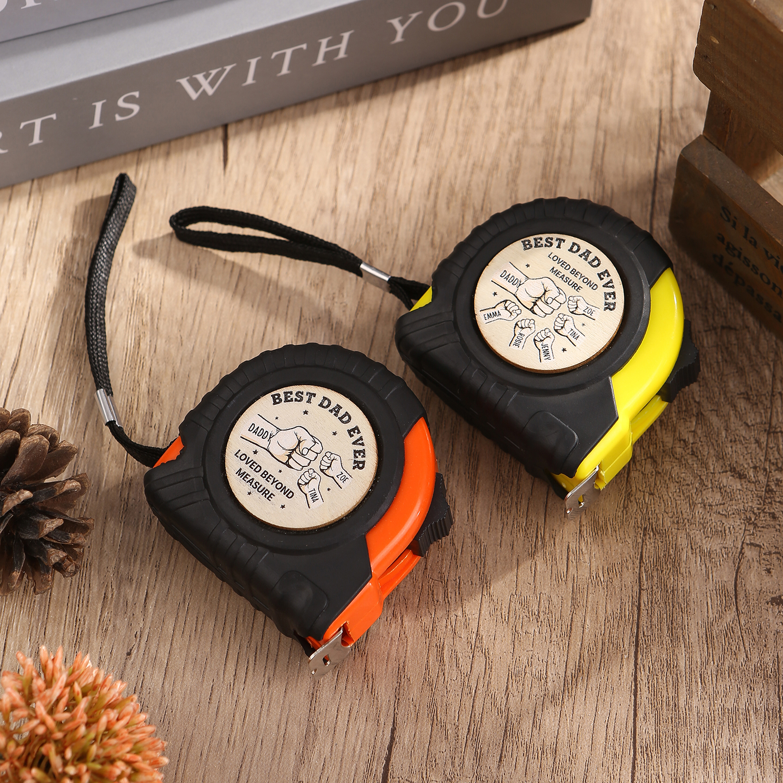 6 Names Personalised Tape Measure – Custom Father's Day Gift for Dad | Jessemade