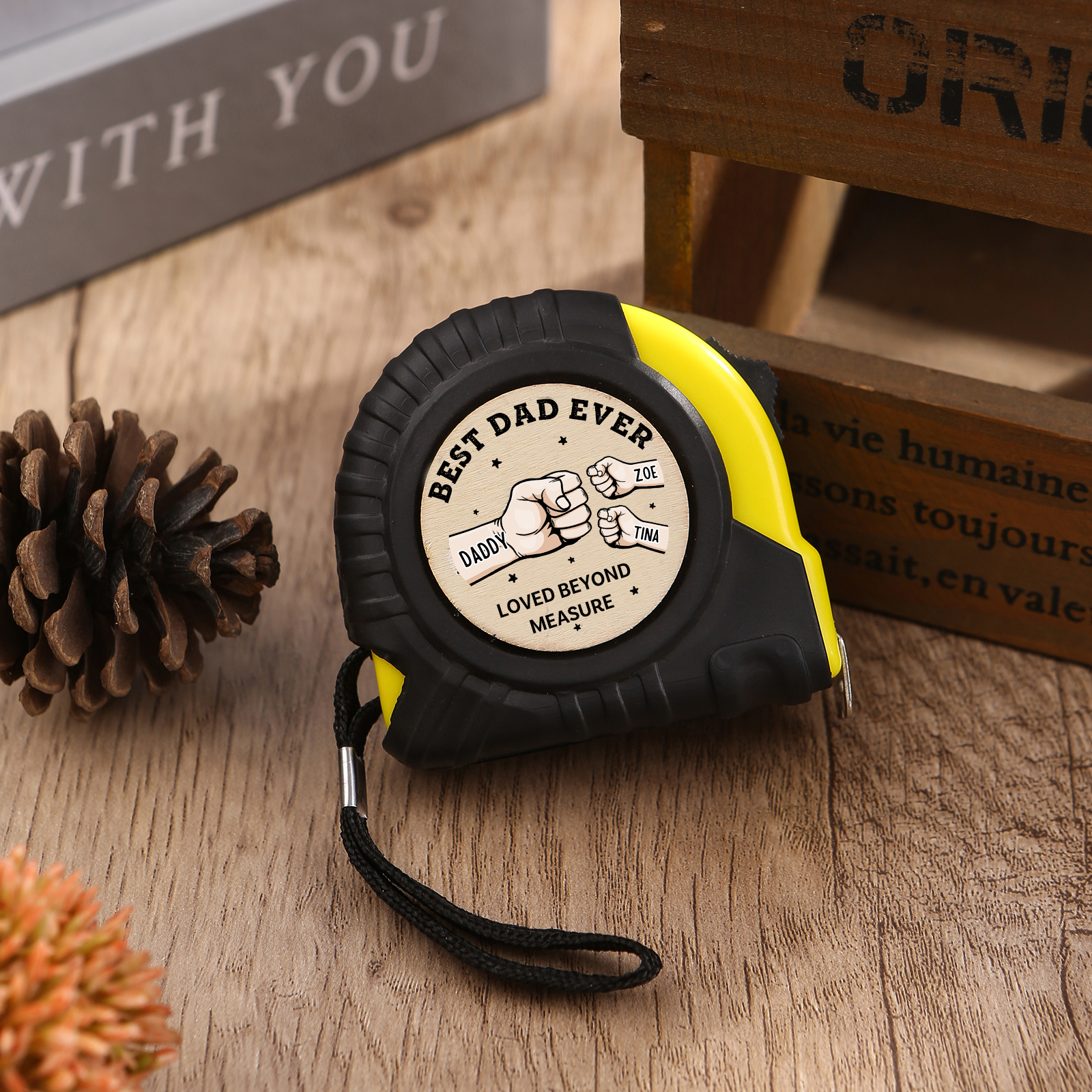3 Names Personalised Tape Measure – Custom Father's Day Gift for Dad | Jessemade