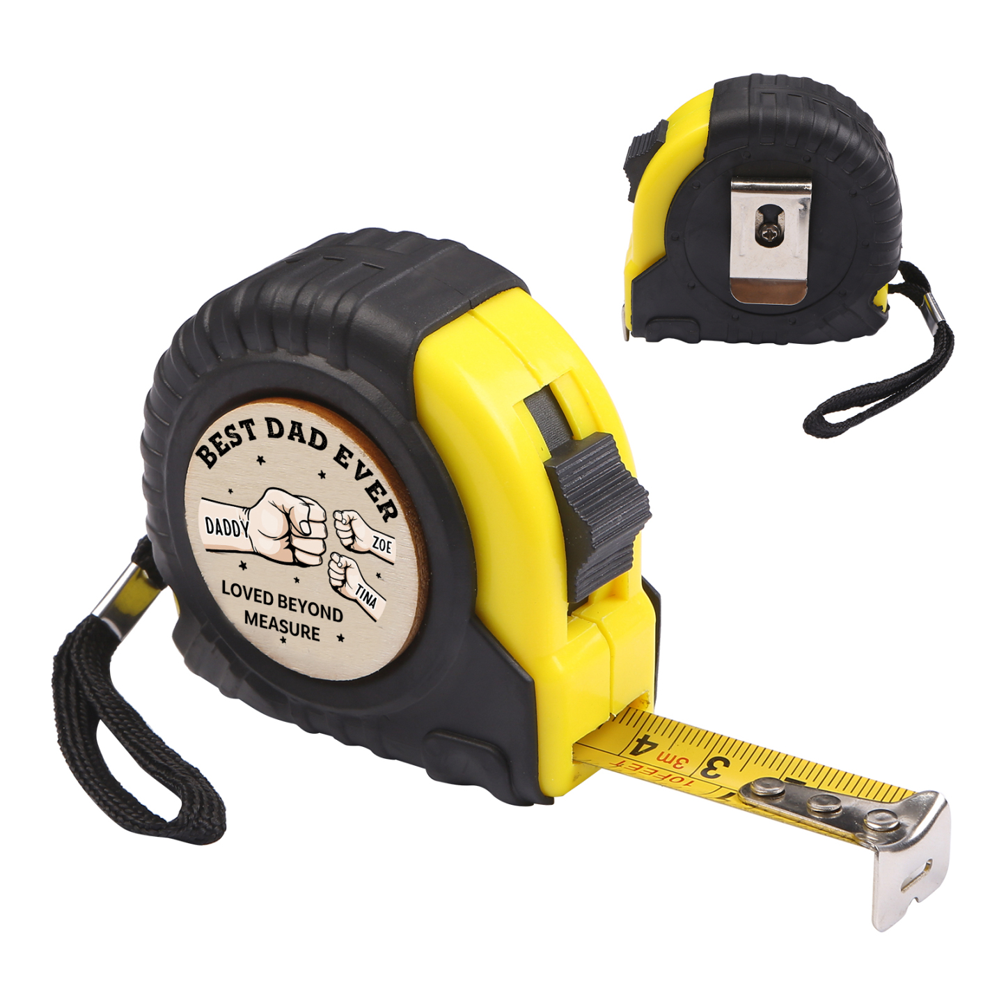 3 Names Personalised Tape Measure – Custom Father's Day Gift for Dad | Jessemade