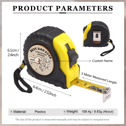4 Names Personalised Tape Measure – Custom Father's Day Gift for Dad | Jessemade