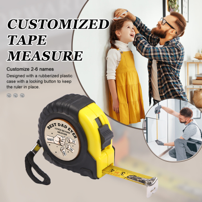 4 Names Personalised Tape Measure – Custom Father's Day Gift for Dad | Jessemade
