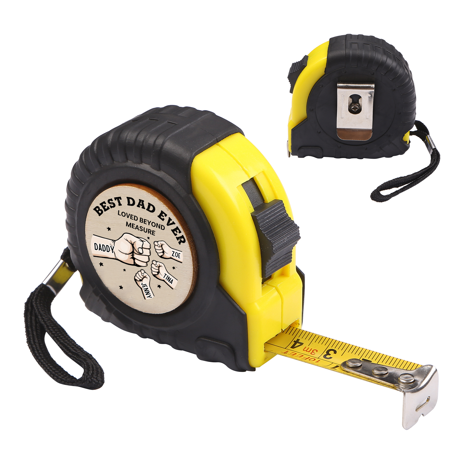 4 Names Personalised Tape Measure – Custom Father's Day Gift for Dad | Jessemade