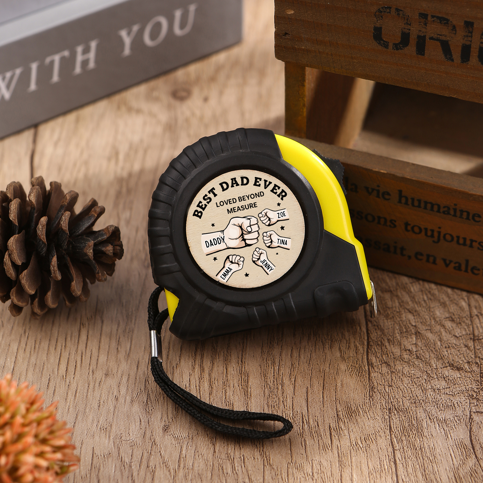 5 Names Personalised Tape Measure – Custom Father's Day Gift for Dad | Jessemade